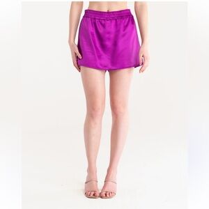S’EDGE Large Satin Purple Plum Leslie Skort NEW